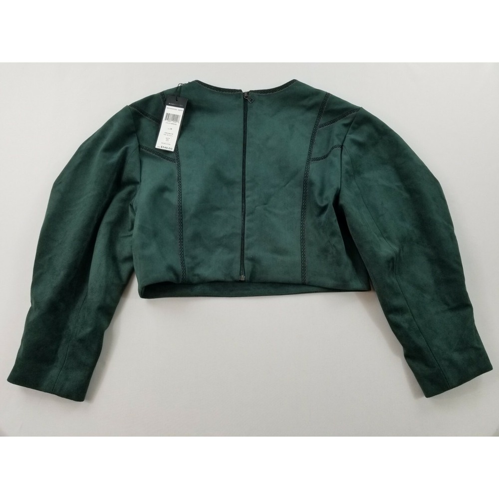 BCBGMAXAZRIA Women Spruce Green Cropped Embroidered Jacket QVV15A76-302 M - Picture 7 of 12